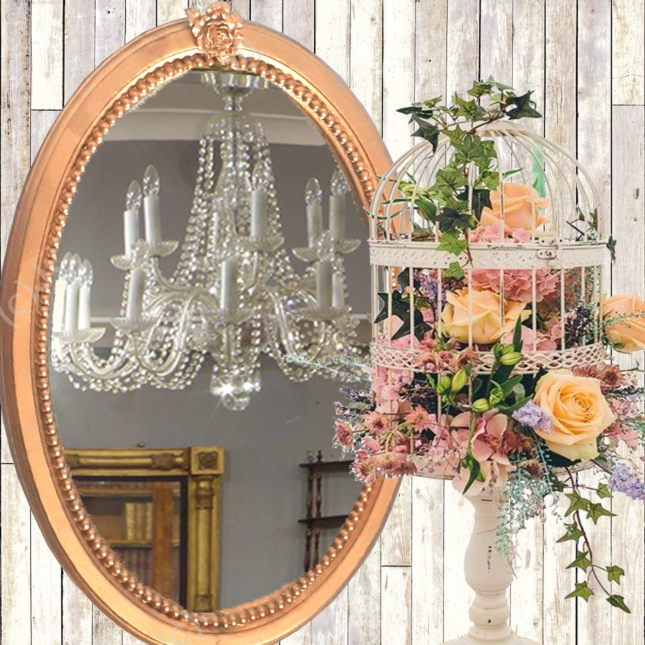 Romantic Oval Gold Mirror