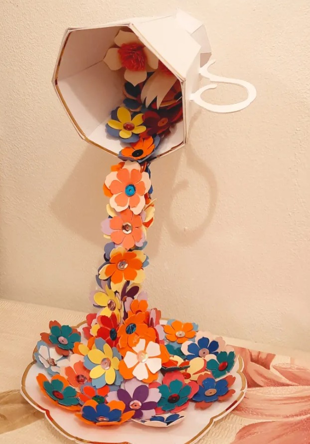 Floral Fountain in a Floating Cup