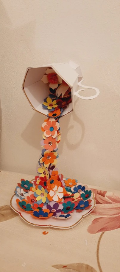 Floral Fountain in a Floating Cup