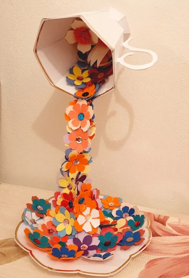 Floral Fountain in a Floating Cup