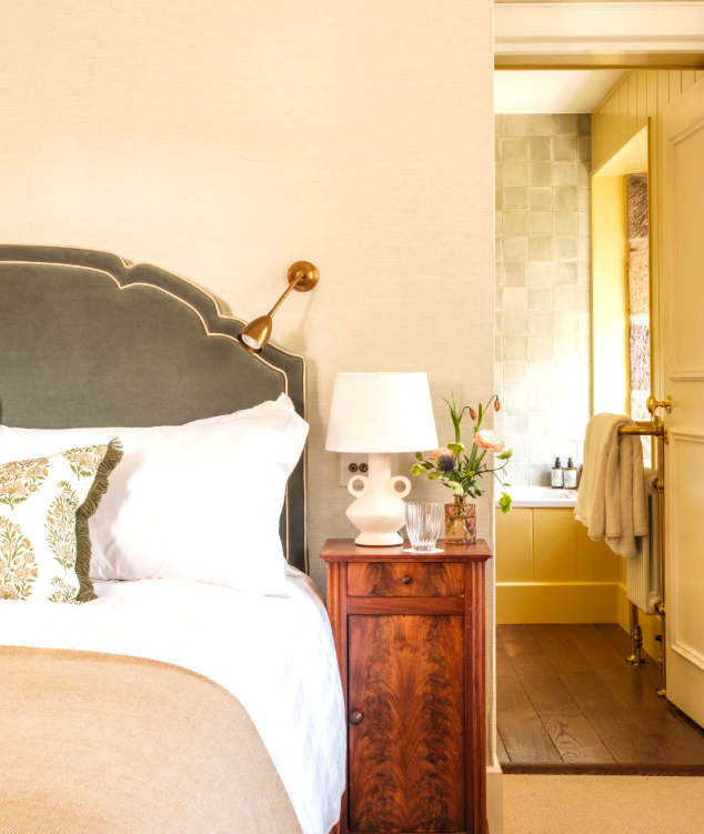Sherwin Williams Khaki paired with yellow- An boise lion head board