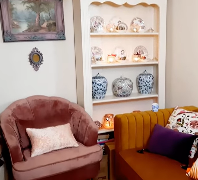 After Pink Sofa