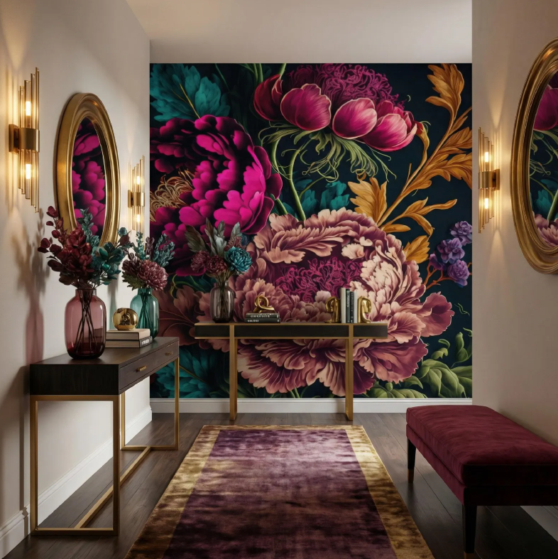 Floral Wallpaper elegant peony