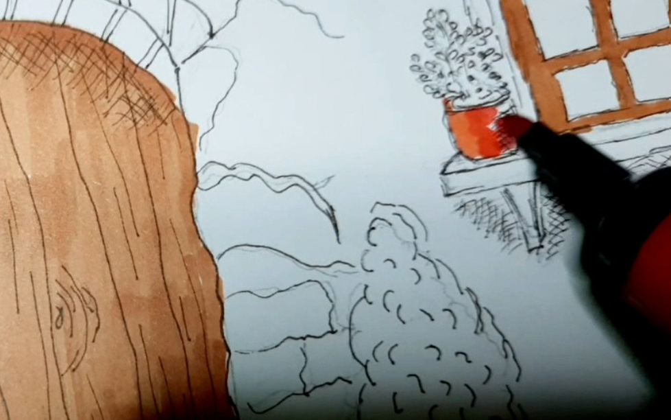 Painting with promarker pens